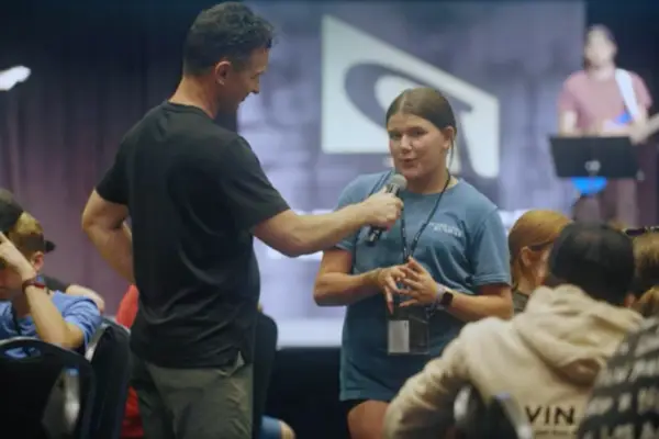 In just one conversation student Miley lead a grown man to Christ